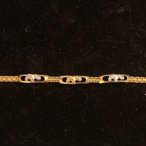 Gold Filled Elephant Chain Bracelet